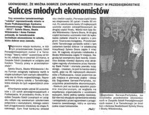 Sukces mlodych ekonomistow - Echo Dnia 2011-03-14 — kopia